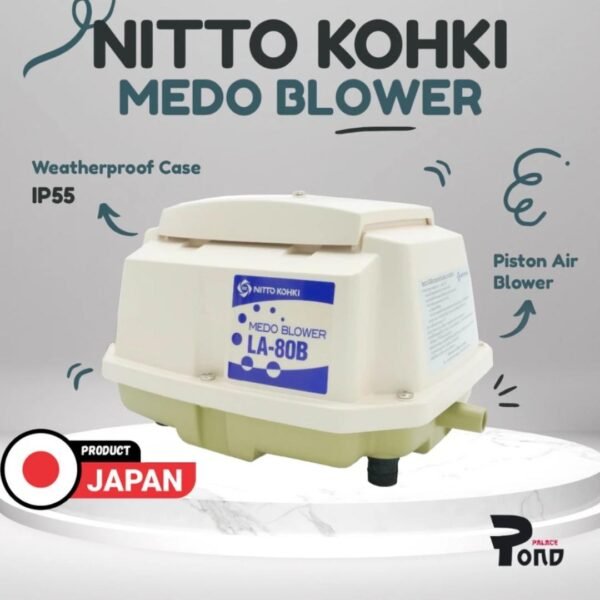 Aerator Nitto Kohki Medo Air Blower LA 80B Pompa Udara Kolam Koi