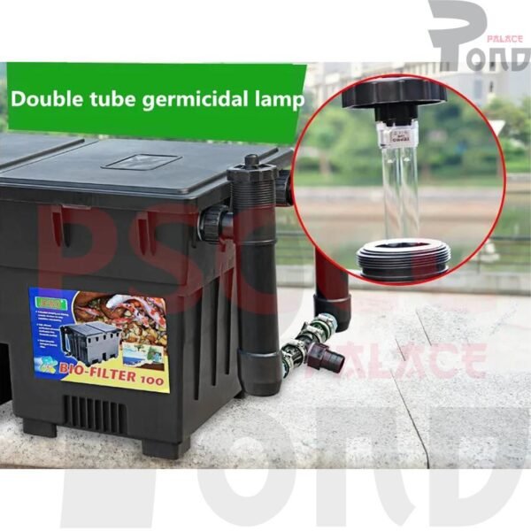 Pond Bio Filter Jebo 100-I UVC 2x24W Filter Kolam Koi Include Pompa Air - Gambar 2