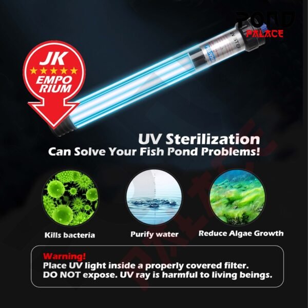 Ultraviolet Celup Pond Koi UV Lampu Kolam PL Double Lamp Sterilizer - Gambar 3