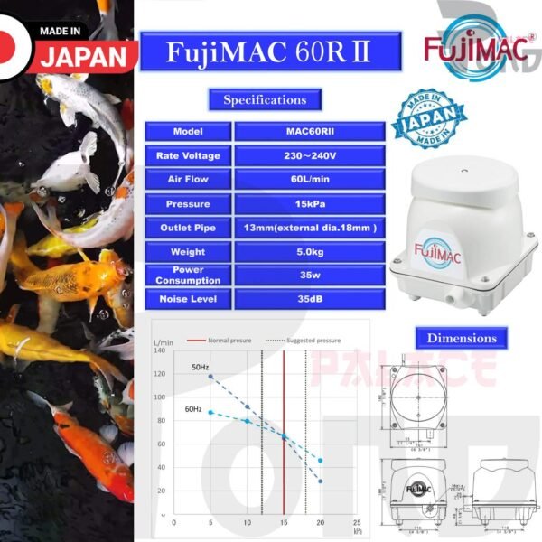 Pompa Udara Air Pump FujiMAC 60 RII Septic Airpump Air Blow Made in Japan - Gambar 7