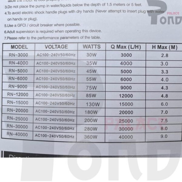 Water Pump Marine Aqua AC Pump 3000 - 40000 LPH Pompa Air Controller - Gambar 4